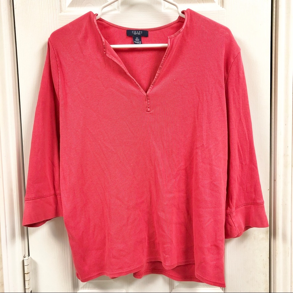 Pink Ribbed Chaps Shirt